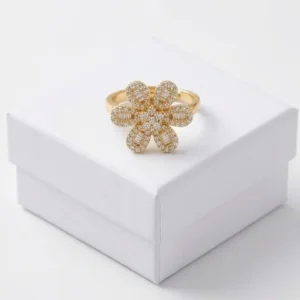Flora Anti-Tarnish Finger Ring | 18K Gold Plating