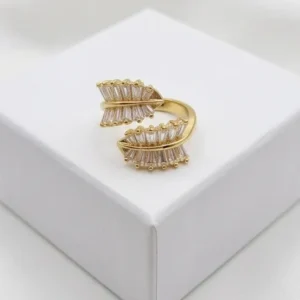 Leaf Wrap Anti-Tarnish Finger Ring | Gold plating