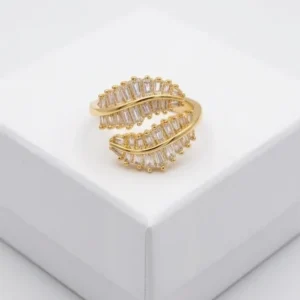 Feather Wrap Anti-Tarnish Finger Ring | Gold plating