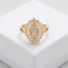 Elara Marquise Anti-Tarnish Finger Ring | Gold plating