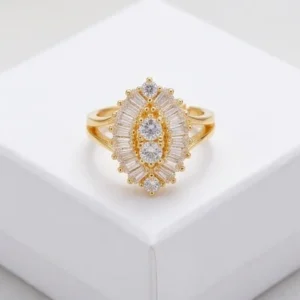 Elara Marquise Anti-Tarnish Finger Ring | Gold plating