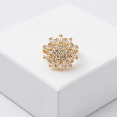 Aura Halo Circular Anti-Tarnish Finger Ring | 18K Gold Plating