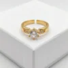 Solitaire Anti-Tarnish Finger Ring | 18K Gold Plating