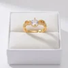 Aura Wave Anti-Tarnish Finger Ring | 18K Gold Plating