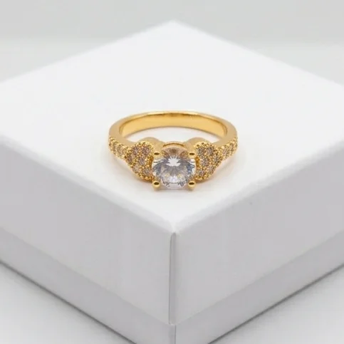 Aura Vintage Anti-Tarnish Finger Ring | Gold plating