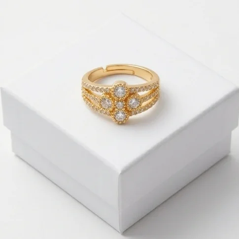 Empress Cross Anti-Tarnish Finger Ring | Gold plating