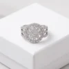 Intricate Filigree Clear Anti Tarnish Silver Plated Ring