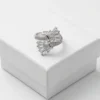 Fan Motif Clear Anti Tarnish Silver Plated Finger ring