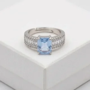 Minimalist V-Shape White Anti Tarnish Silver Plated Ring