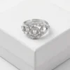 Interlocking Cross Link Clear Anti Tarnish Silver Plated Ring